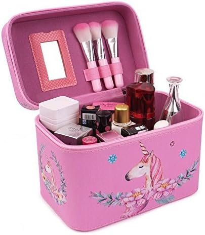 Unicorn Travel makeup organizer Train Case Cosmetic Storage Bag,Portable Toiletry And Travel Accessories by DPIST