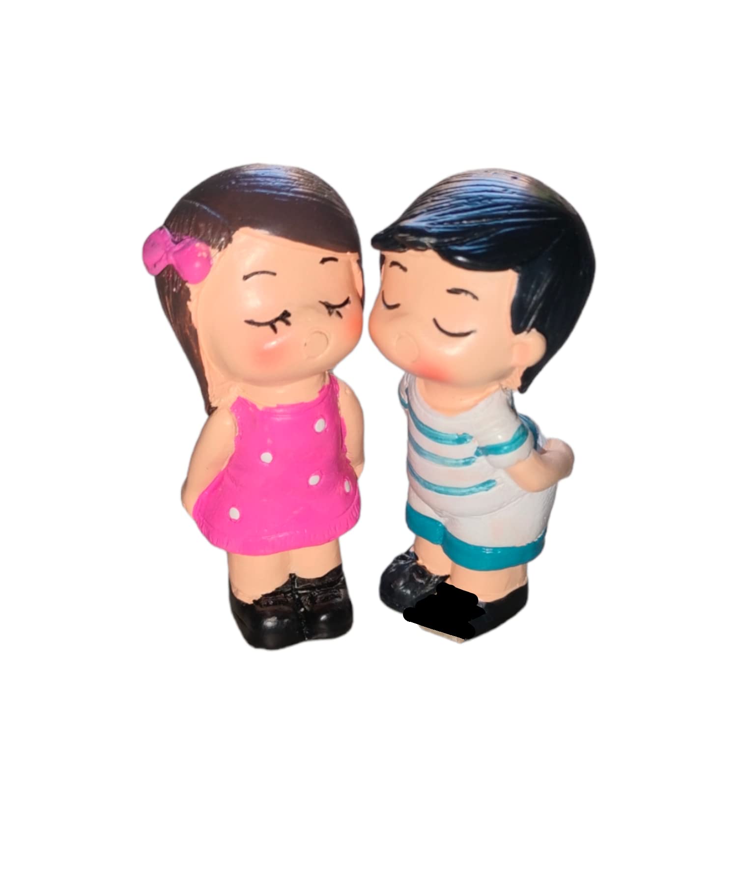 Polyresin Cute Very Nice Romantic Love Hanging Legs Showpiece Dolls Pair for Home Decor, Multicolour, Standard