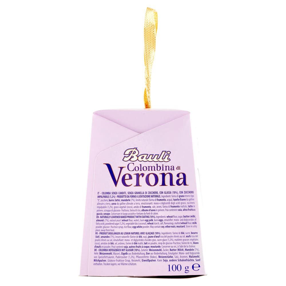10x Bauli Colombina Verona Typisches Dessert der Ostertradition Osterkuchen mit Mandeln und Puderzucker,Ohne Kandierte Früchte 100g