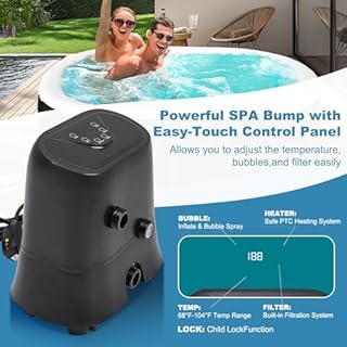 NAIZEA Inflatable Hot Tub 2 Person, Outdoor Portable Hot Tub with 130 Air Jets, Circulation Heating & Filter System, PVC Hottub Blow Up Tub with Cover, Filter Cartridges, Pump for Backyard & Patio