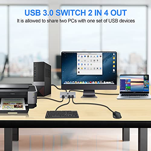 USB Switch AVMTON 4 Ports USB 3.0 für 2 PCs