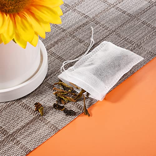 Friusate 500Pcs Drawstring Empty Tea Bags, Disposable Tea Bags For Loose Leaf Tea, Natural Tea Filter Bags Tea Infuser For Loose Leaf Tea, Coffee, Spice, Herbs, 2.36 X 3.15 Inch #TOP3