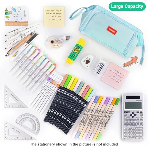 ANOMM Large Pencil Cases for Girls Boys Big Capacity Pencil Pouch with Handle - Image 3