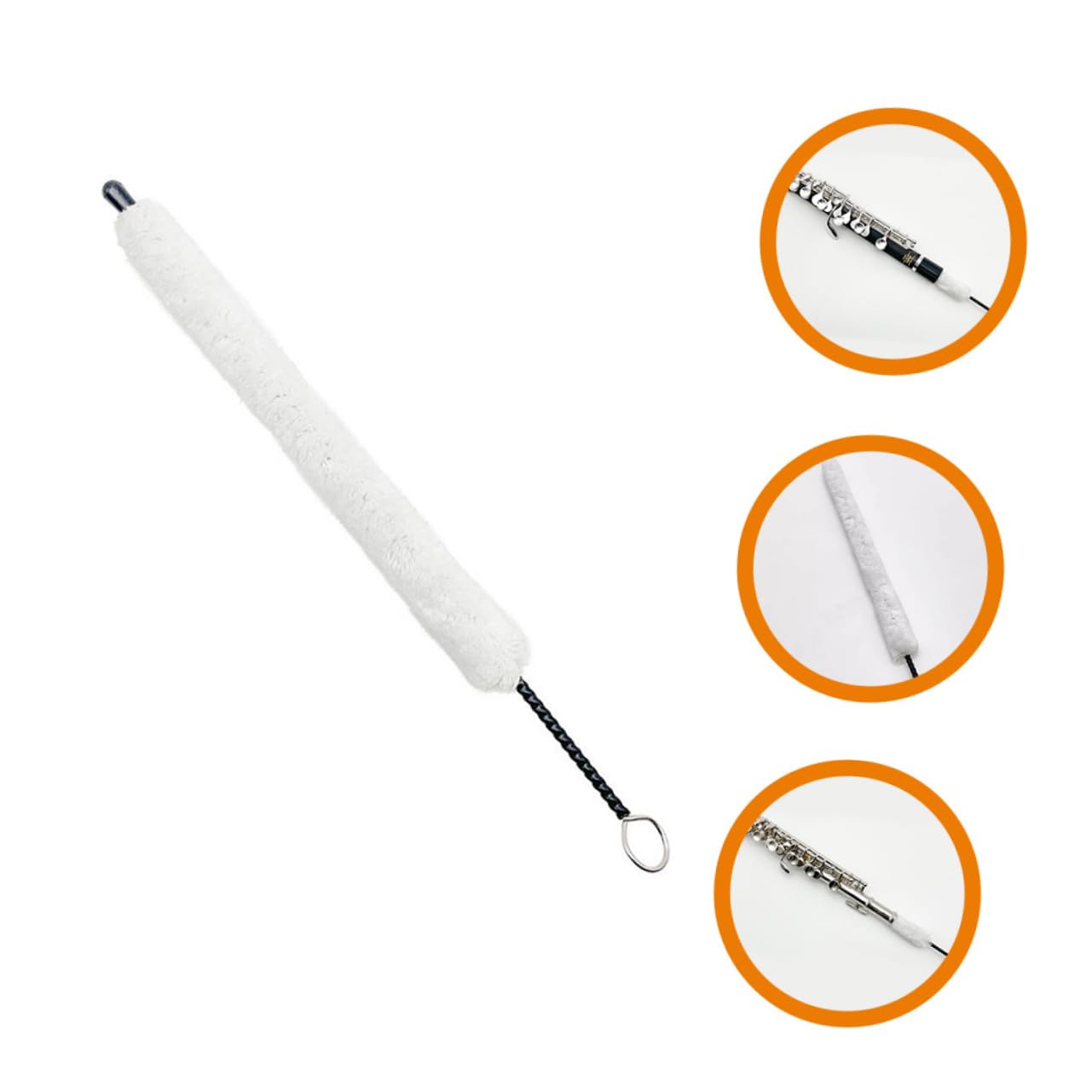 UPKOCH Cepillo de Limpieza para Flauta de Algodón Reusable Herramienta de Accesorio para Cuidado de Instrumentos Limpieza Interior para