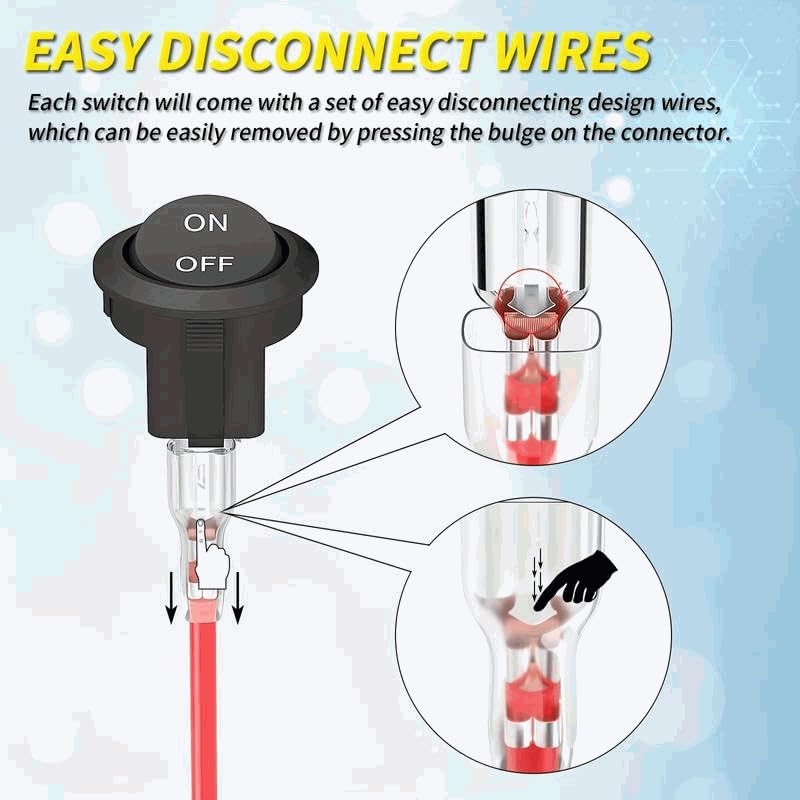Interruptor Basculante con cable SPST ON/OFF 2 pin, 1 Unidad - imagen 2