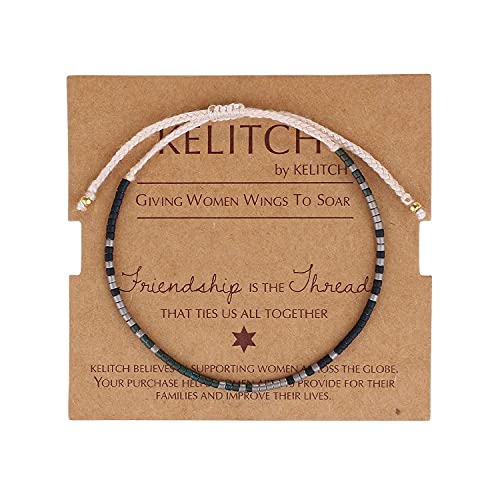 Image of KELITCH Boho Women Crystal Shell Beaded Friendship Bracelets Handmade Strand Bracelet Bangles Jewelry