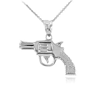 Amazon.com: Solid 925 Sterling Silver Revolver Pistol Gun