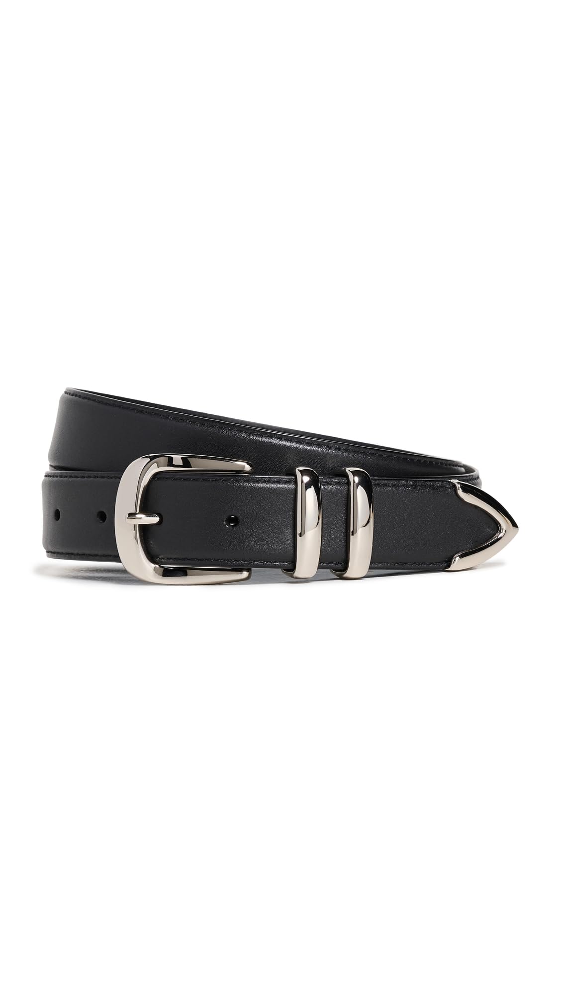 Favorite Daughter Women's Black Nickel The Jordan Belt, Large