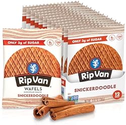 Rip Van Wafels Snickerdoodle Stroopwafels - Healthy Snacks - Non GMO- Keto Friendly - Office Snacks - Low Suga