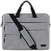 NUBILY Sacoche pour Ordinateur Portable 14 Pouces Sac à Main Porte-Documents à Bandoulière Housse Imperméable Homme Femme Mallette Laptop Bag Gris Clair