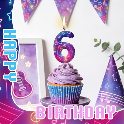 Image of Purple Number 1 Birthday Candles, Cartoon Themed Cupcake Toppers for Boys Girls Cake Decorations, Cake Toppers, Birthday Decorations Party Supplies, Number Candles for Party Decor