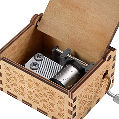 image for SKY TOP POWER Wooden Music Box Engraved Toy Kid Gift Hand Crank… (Tw