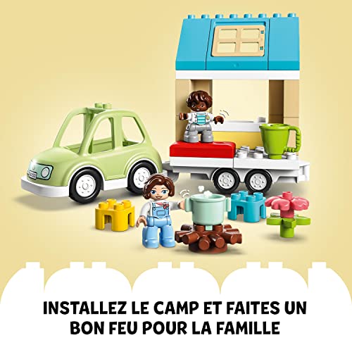 LEGO 10986 Duplo Ma Ville La Maison Familiale sur Roues, Jouet Ã‰ducatif, Set De Camping, Briques, Figurines, Jouet Voiture pour Garçons Et Filles 2 Ans