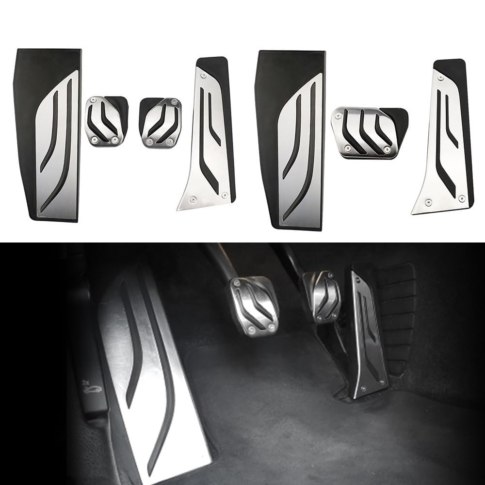 Pédales Voiture Pour BMW Série 1/2/3/4 - Plaquettes Accélérateur, Frein, Repose-pied | Alliage Aluminium, Antidérapant, Style Sport - 4