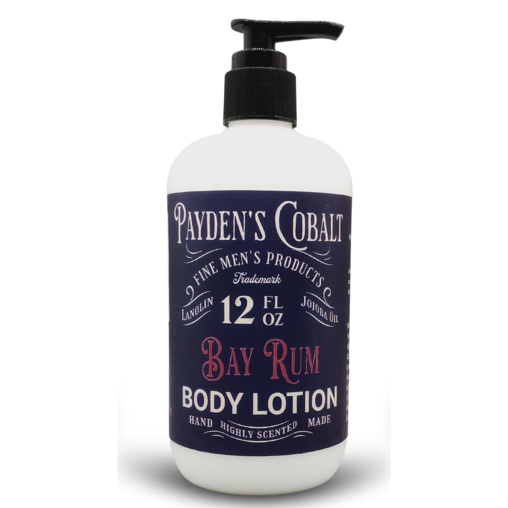 Payden's Cobalt Bay Rum For Men Scented Luxury Body Lotion with Lanolin and Jojoba Oil, 12 Oz