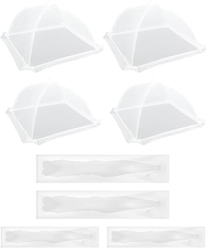 Miniatura 9 de Comforer Paquete de 4 tiendas de campaña de malla para alimentos, 2 x 17 pulgadas y 2 x 14 pulgadas, tiendas de campaña emergentes para paraguas,