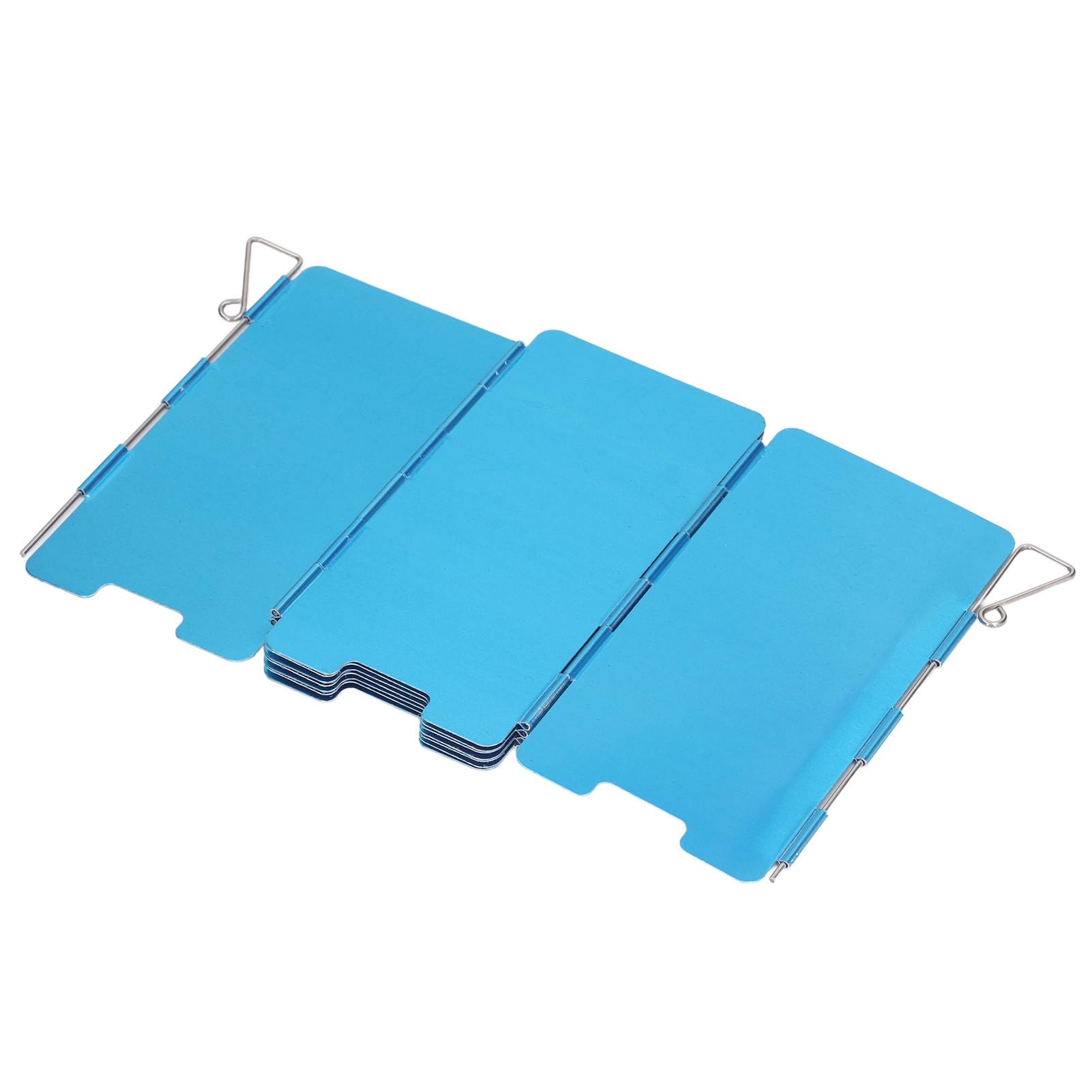 RiToEasysports Folding Camping Stove Windscreen, Aluminum Camping Stove Windshield, 9 Plates 25.79 X 5.31 in, Folding Hinge Design, Handle and Ground Pins, for Picnic Backpacking