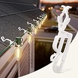 Universal Christmas Lights Clips, 100 Count All-in-One Gutter Clips for C7/E12, C9/E17 Lights, Mini String Lights, Rope Lights, Outdoor Christmas Decor