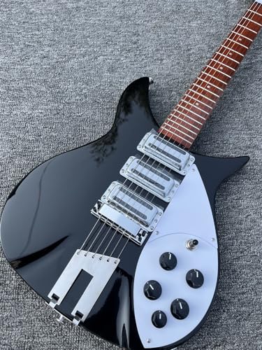 Guitare électrique Custom 325 noire à 6 cordes avec une finition vernie haut de gamme