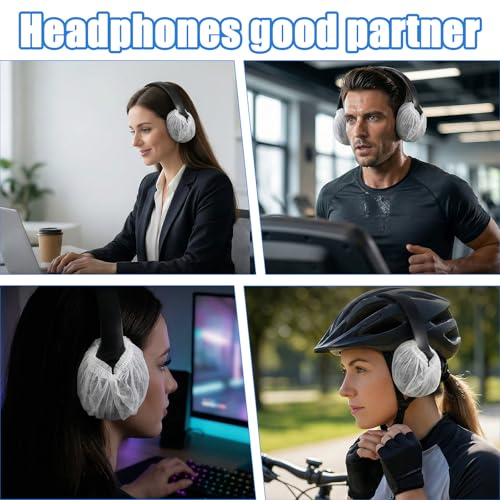 500 Cubiertas Desechables para Auriculares y Cubiertas para Oídos, Cubierta Sanitaria no Tejida para Auriculares Over-Ear (4.3 Pulgadas/11cm), Ideal para Gimnasios, Salones, Call Centers y Auriculares Compartidos, Blanco miniatura 4