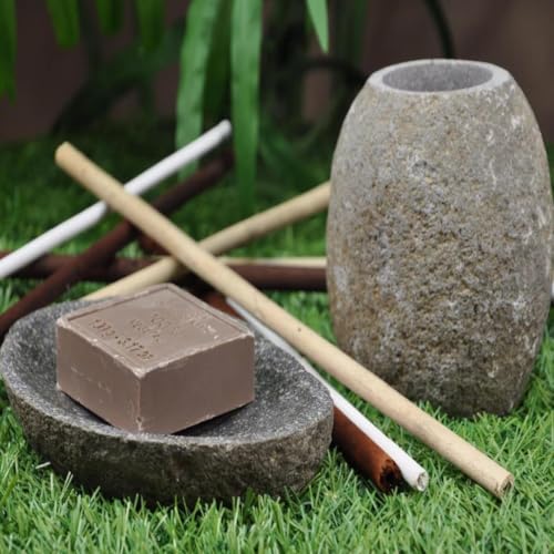 Wanda collection Ensemble gobelet Porte Savon Galet Pierre de rivière