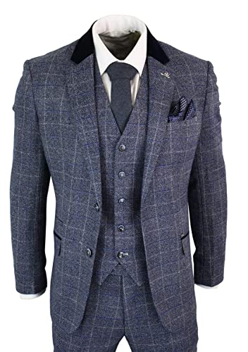 Men's Checked Suit Three Pieces Match Color Lapel Jacket for Formal Business Wedding3