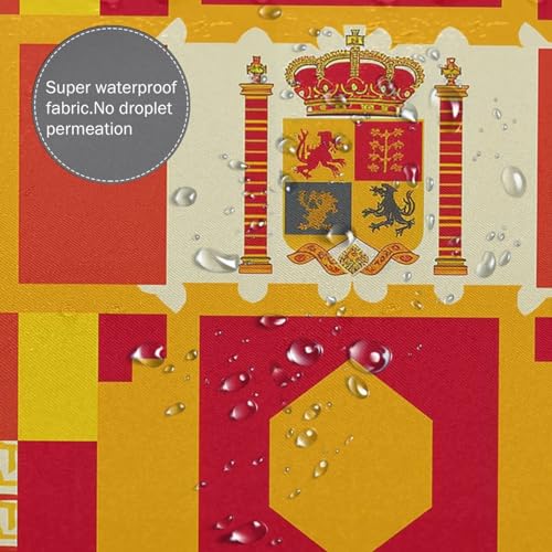 Rideau de douche drapeau espagnol imperméable 183x183cm pour baignoire