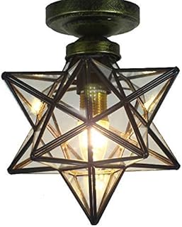 Star Ceiling Light Shade Clear Glass Transparent Lampshade Chandeliers Lights Loft for Corridor Aisle Door Bar Bedroom Restaurant Living-room Home Lighting