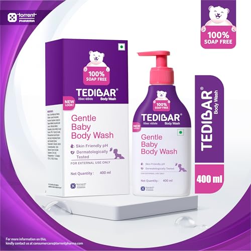 Image of Tedibar Rich Moisturising Baby Body Wash 400ml with Skin Friendly PH | 100% Soap & Alkali Free | Prevents Dryness & Rahses | Dermatologically Test (Pack of 4)
