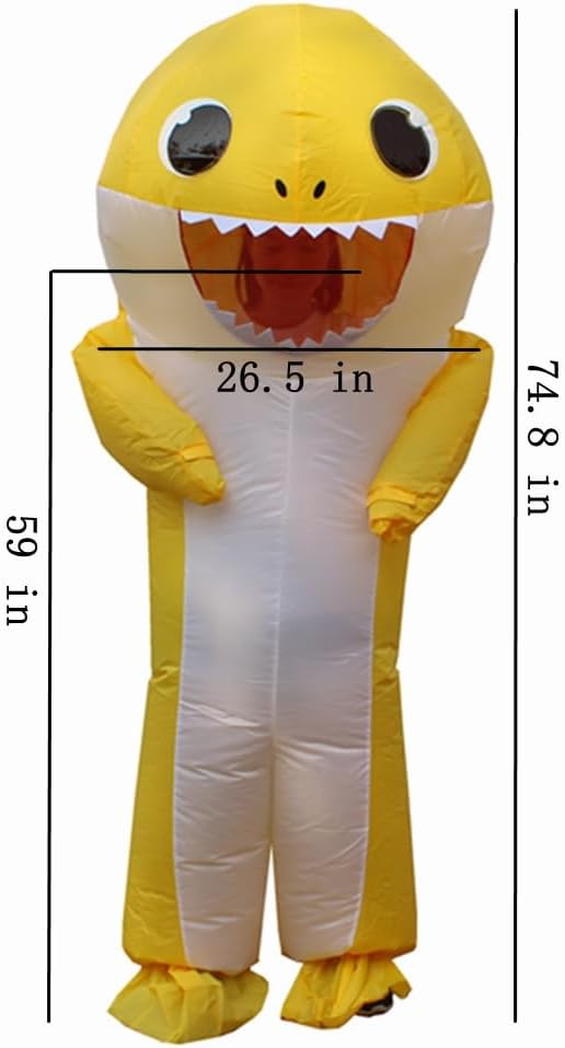 inflatable costume adult Blow Up Shark Costume For Halloween Birthday Gift Role Playing Game Party Costumes - Image 4