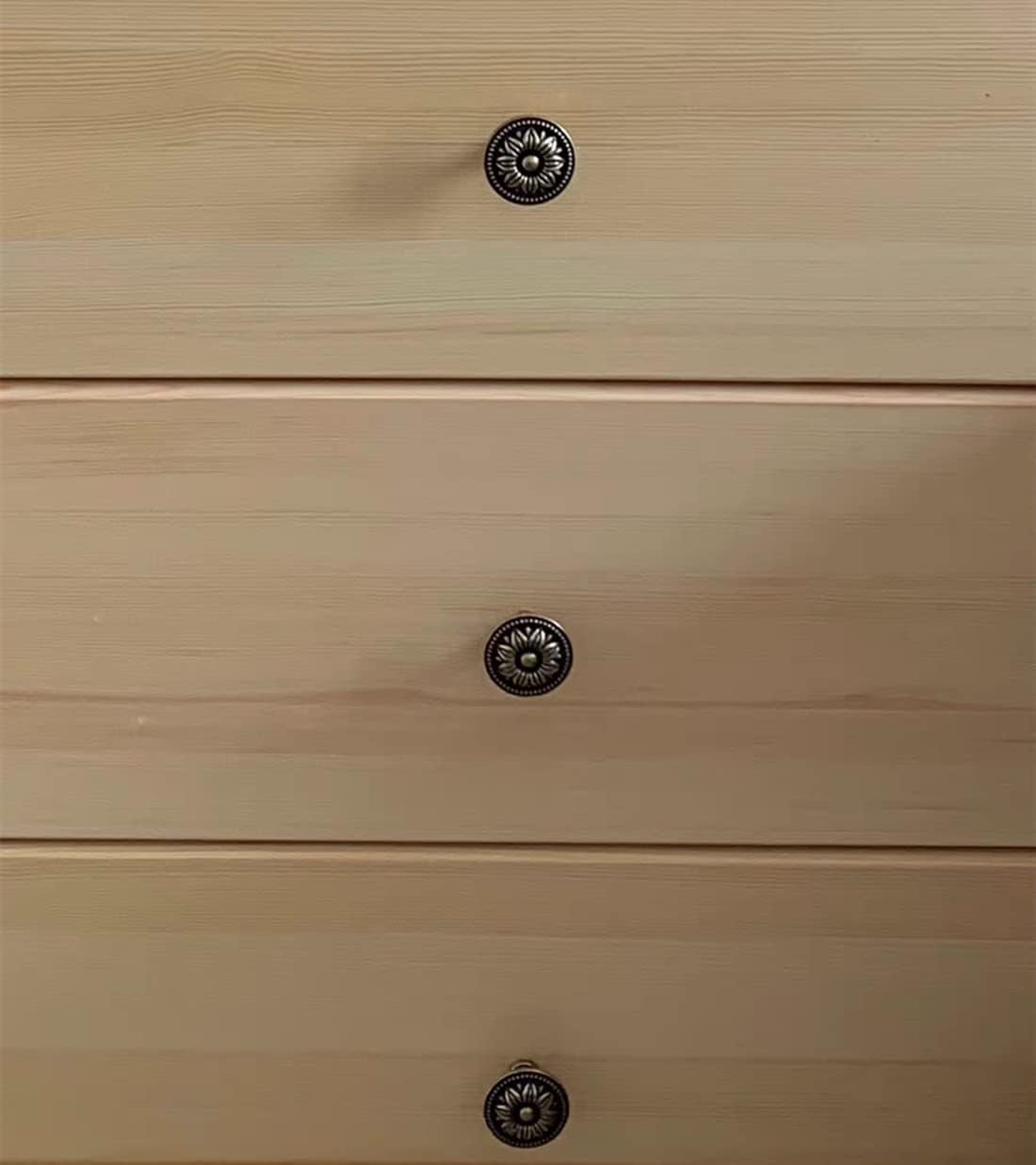 Vintage Flower Shape Cabinet Drawer Knobs,Pull Handle Metal Flower Shape Cabinet Drawer Door Knob Bronze Tone 10 Pcs
