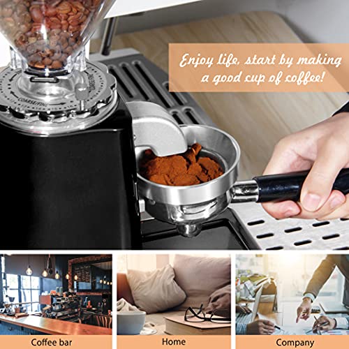 Huanyu Coffee Grinder Electric Flat Burr Grinding Machine Automatic Mill 35Oz Coffee Bean Grinder With 19 Adjustable Grind Settings 36 Cups Professional Espresso Miller 200W Cleaning Brush Included #TOP6