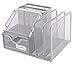 EasyPAG Mesh Collection Desk Organizer 3 Letter Sorter with Drawer,6.5 x 5.5 x 4.25 inch,Silver