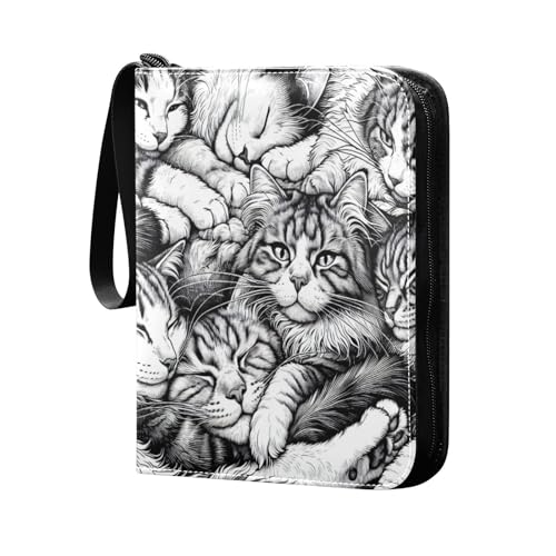 Raccoglitore lineare per carte da disegno con gatti 4 tasche 400 porta da gioco album di organizer per da calcio baseball