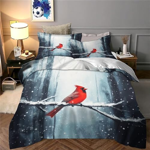 Housse de couette 140x200 cardinal rouge lit simple 3D