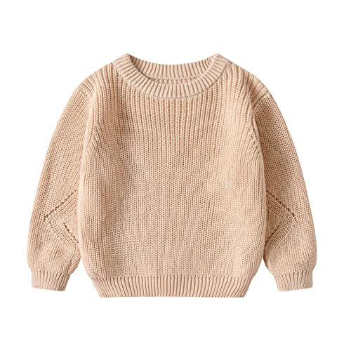 sfdgfhyf Toddler Boys Girls Cable Knit Sweater Blouse Pullover Sweatshirt Crewneck Long Sleeve Shirt Baby Fall