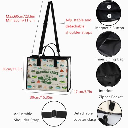 Bolso de hombro para viajeros POFULL National Parks miniatura 4