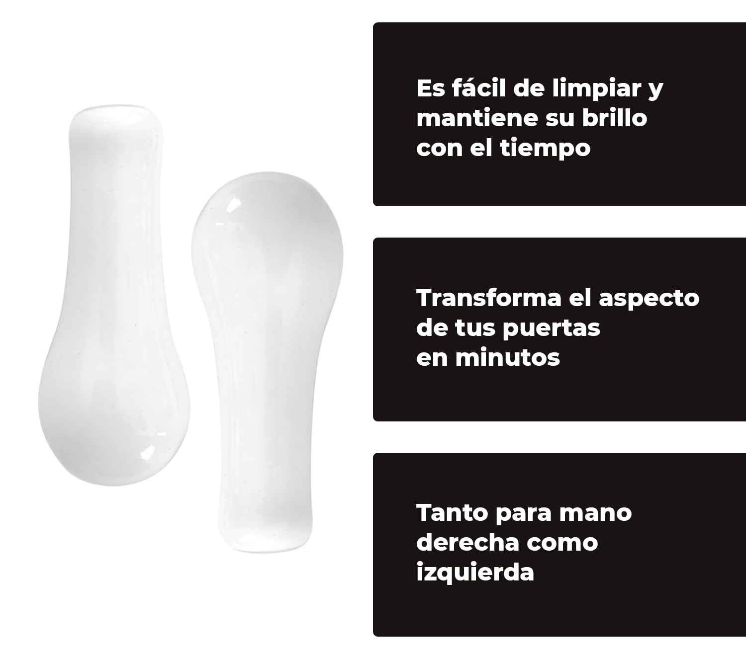 ARCO · Set de 2 Recambios de Porcelana para Manillas de Puerta - Renueva tus Manillas Fácilmente