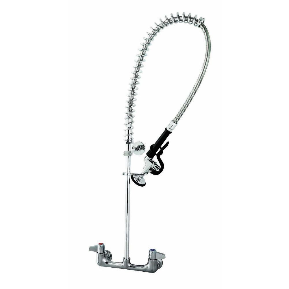 Stainless Steel Wall Mount Pre-Rinse Faucet Unit - 39" H by HUBERT – Stainless Steel, Model 5PR-8W00
