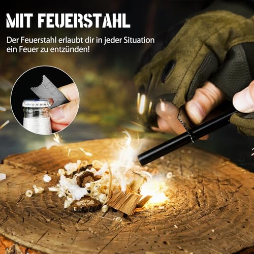 Nedfoss Hyenas Survival Messer 9 cm Full Tang für Outdoor Aktivitäten