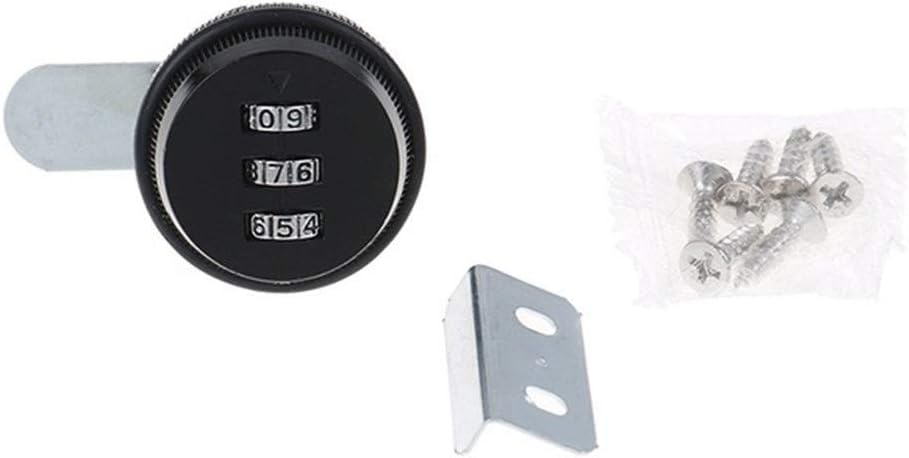 1PC 3-Digit Cam Lock Alloy Code Combination Keyless Post Mail Box Cabinet Black Password Lock (Color : Silver)