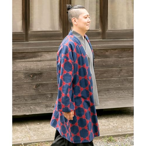 [倭物や Kaya] Sorai Kimono Haori - Men's Japanese Overgarment/Japanese Formal Cardigan 7IA-9321 Yukiwa Navy3