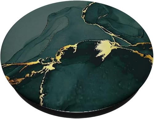Miniatura 2 de Elegante Jade Verde Profundo Natural-Mármol Patrón PopSockets PopGrip intercambiable