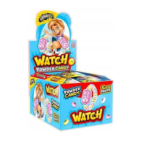 Johnybee Watch Powder Candy Braccialetti Orologio Di Caramelle Gusto Tutti I Frutti Espositore Da 50 Bustine