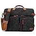 CoolBELL 15.6 Inch umwandelbar Aktentasche Messenger Bag Rucksack Umhängetasche Laptop Tasche Business Backpack Multifunktions Reise Rucksack für 15-15,6 Zoll Laptop/Männer/Frauen,Canvas Schwarz