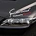 Foreveryang Car Front Decals DIY Body Vinyl Sticker,Car Light Eyebrow Reflective Stickers Decorative,Sports Style Car Front Cover Sticker (White&Red)