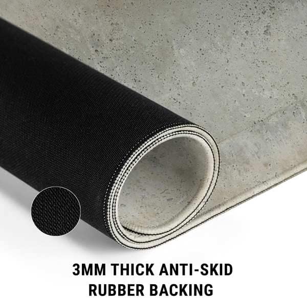 Skinit Small Gaming Mouse Pad - Natural White Concrete Design with Stitched Edges, Waterproof, Non-Slip Rubber Base, Desk Mat for Keyboard & Mouse, 12.6" x 11" inches
