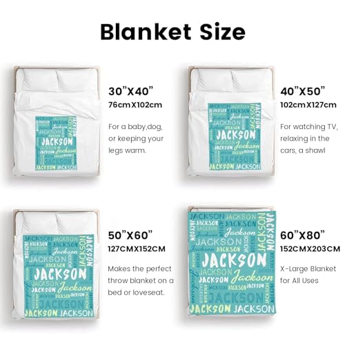 Personalized Name Blanket Customized Baby Blankets for Girls Boys Adults Monogrammed Blankets and Throws Christmas Birthday Mothers Fathers Valentines Day Gift