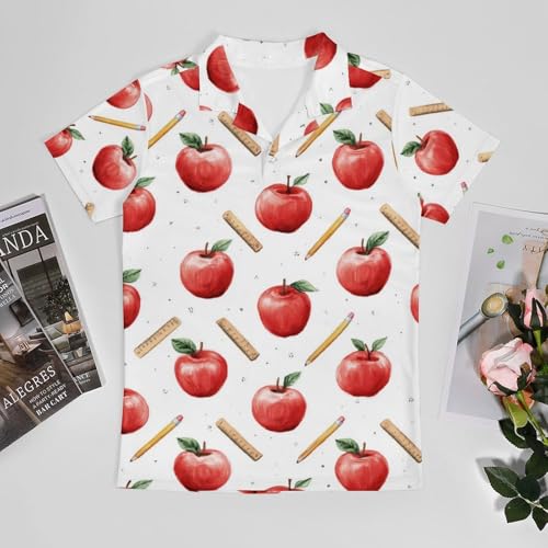 Boys' Classic Polo Shirts Short Sleeve Moisture-Wicking Golf & Tennis Shirts for Youth Teens Cactus Cute3