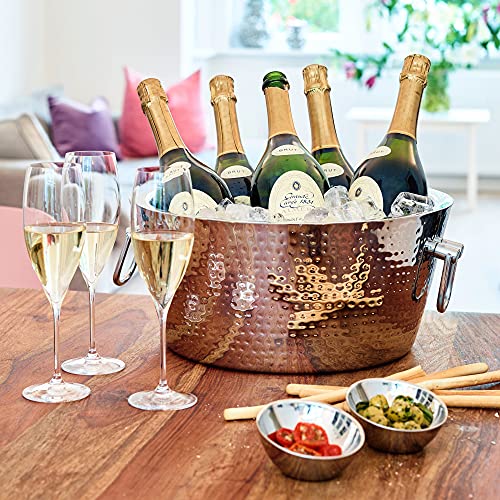 Edzard Secchiello per Champagne Ontario, Acciaio pregiato, a Doppie pareti, martellato all'Esterno, Ø 38 cm, Altezza 18 cm, Secchiello Perfetto per Vino, Spumante, Minimo 8 Ore di Isolamento - immagine 5